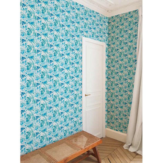 Wallpaper Lucioles - bleu - Blue - Design : Little Cabari