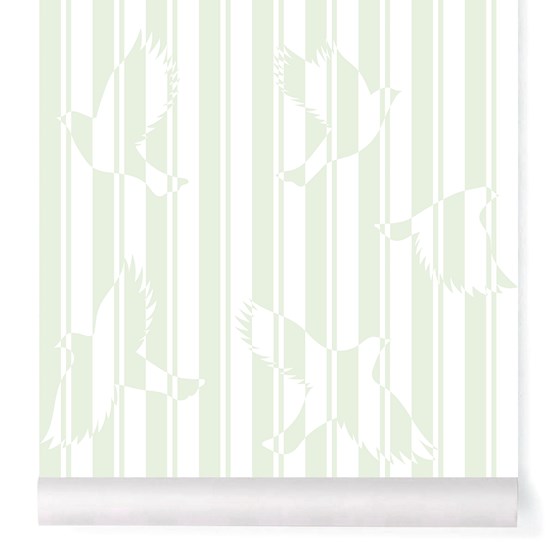Papier-peint Polka - mint - Vert - Design : Little Cabari
