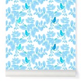 Papier-peint Songe - bleu - Bleu - Design : Little Cabari 2