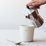 Tea cup "AMOUR" - matte off-white - White - Design : Sophie Masson 4