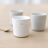 Tea cup "AMOUR" - matte off-white - White - Design : Sophie Masson 2