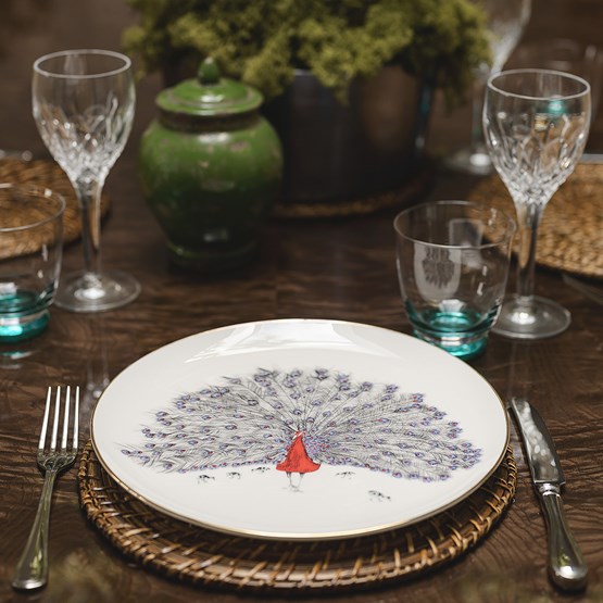Plate Patrick Peacock - White - Design : Susannah Weiland Collections