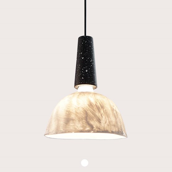 Hanging lighting FALAISE - white silicone - Design : MU