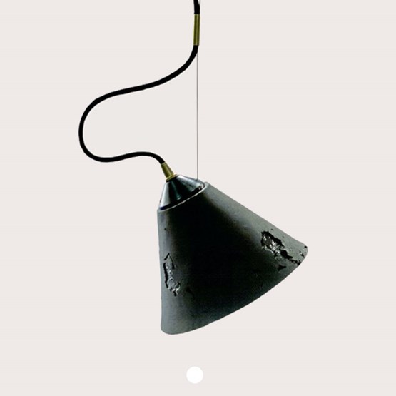 Hanging lighting BURO - black silicone - Design : MU