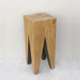 Bar stool LES COULEURS DE L'AUTOMNE - wood natural oak and GREY 2