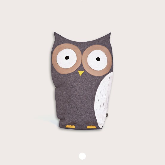 Owl bird cushion - grey - Multicolor - Design : Design By Nico