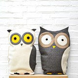Owl bird cushion - grey - Multicolor - Design : Design By Nico 7