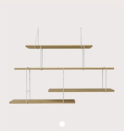 LINK wall shelf set of 2 – oak / white 