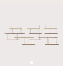 LINK trio wall shelf – oak / white