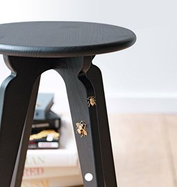 Nordic stool ASSY black stained ash - insects