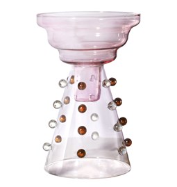 Hand-blown glass vase Arabesque #01 - pink
