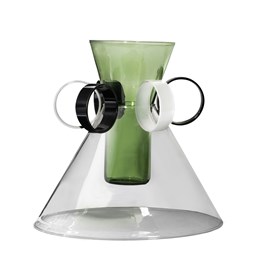 Hand-blown glass vase Arabesque #03 - green