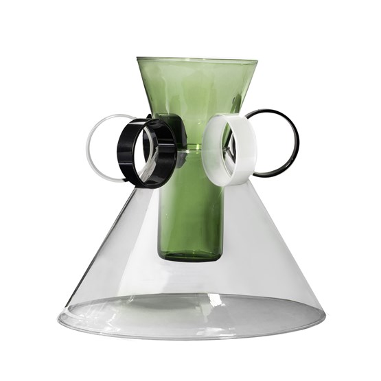 Hand-blown glass vase Arabesque #03 - green - Design : Serena Confalonieri