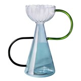 Hand-blown glass vase Arabesque #04 - Blue 3