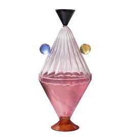 Hand-blown glass vase Arabesque #05 - pink
