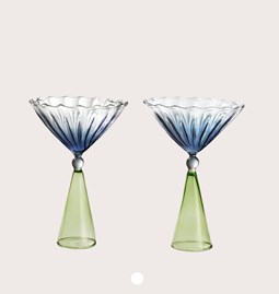 CALYPSO set of Martini glasses - blue and green