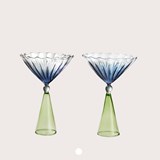 CALYPSO set of Martini glasses - blue and green 5