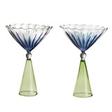 CALYPSO set of Martini glasses - blue and green 2