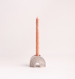 Marble finish arch candle + tealight holder - white marble