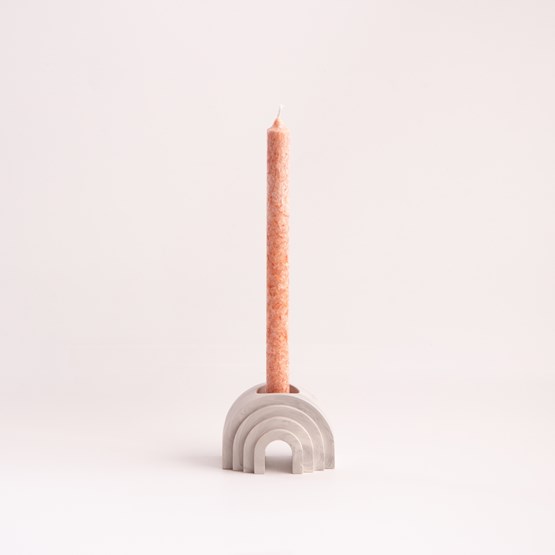 Marble finish arch candle + tealight holder - white marble - White - Design : Extra&ordinary Design