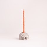 Marble finish arch candle + tealight holder - white marble 5