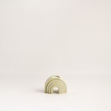 Marble finish arch candle + tealight holder - olive green  4