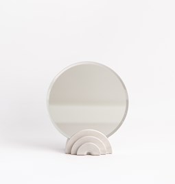 Marble finish tabletop mirror - white marble