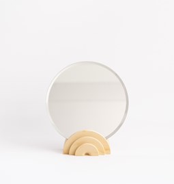 Marble finish tabletop mirror - apricot