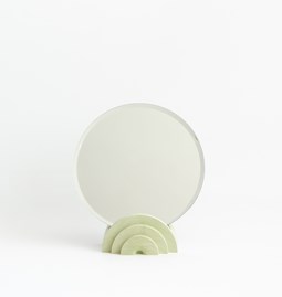 Marble finish tabletop mirror - olive green