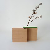 Vase BAUHAUS - hêtre / vert - bleu pétrole - brique - Bois clair - Design : Beatrix Li-Chin Loos 4