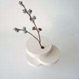 Vase-sculpture BONSAI EQUILIBRE - médium laqué blanc 2