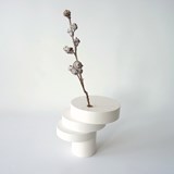Vase-sculpture BONSAI EQUILIBRE - médium laqué blanc 4