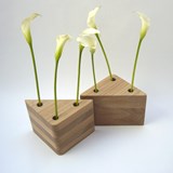 Duo of vases TRAMEZZINI - natural elm wood 2