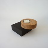 Candleholder BAUHAUS - elm / lacquered medium black - Dark Wood - Design : Beatrix Li-Chin Loos 4