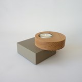 Candleholder BAUHAUS - elm / lacquered medium taupe - Dark Wood - Design : Beatrix Li-Chin Loos 3