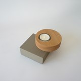 Candleholder BAUHAUS - elm / lacquered medium taupe - Dark Wood - Design : Beatrix Li-Chin Loos 5