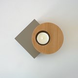Candleholder BAUHAUS - elm / lacquered medium taupe - Dark Wood - Design : Beatrix Li-Chin Loos 6