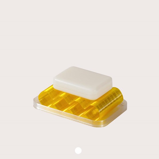 Soap dish Álvaro - transparent yellow - Yellow - Design : Warren & Laetitia