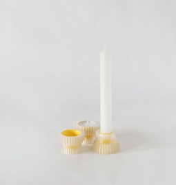 Double candle holders 2.20 - yellow