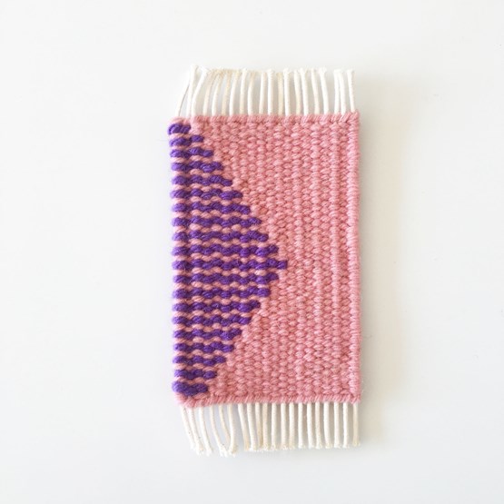 Micro handwoven wall rug - pink and purple - Design : Garug