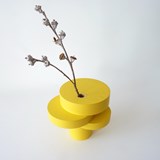 Vase-sculpture BONSAI EQUILIBRE - médium laqué jaune 2
