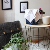 Small table lamp in paper HIKARI - blue and white - Grey - Design : TEDZUKURI ATELIER 3