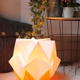 Small table lamp in paper HIKARI - yellow and white  7