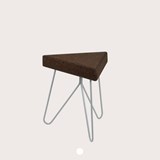 Tabouret/Table TRÊS -  liège foncé et piètement gris  - Liège - Design : Galula Studio 6