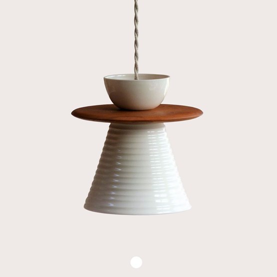Suspension en porcelaine NAMI - Blanc - Design : Atelier Pok
