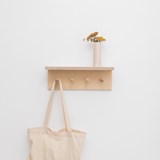 SUREAU wall shelf with hooks - small - Light Wood - Design : Little Anana 2