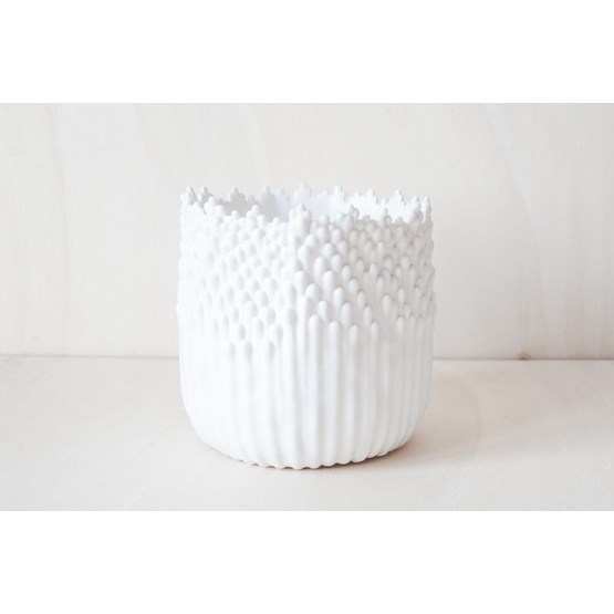 Cache-pot ASCENSIONNEL FLORAL XL - Blanc - Design : Cécile Bichon