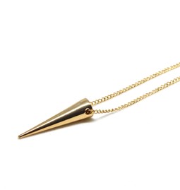 Necklace with a long gold spike 