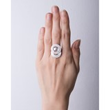 Ring with interlaced circles - Silver  4