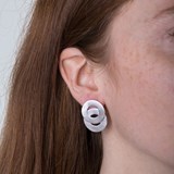 Earrings with interlaced circles - Silver  4